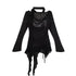 Chinese Clothing Cest Nous Update Deconstructed Draped Graffiti Hollow Knit V-neck T-shirt Long Sleeve Top MISSTT