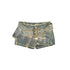 Chinese Clothing Cest Nous Update Deconstructed Gold Foil Pleated Denim Skort MISSTT
