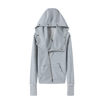 Chinese Clothing Cest Nous Update Deconstructed Washed Olive Asymmetrical Hooded Sweatshirt MISSTT