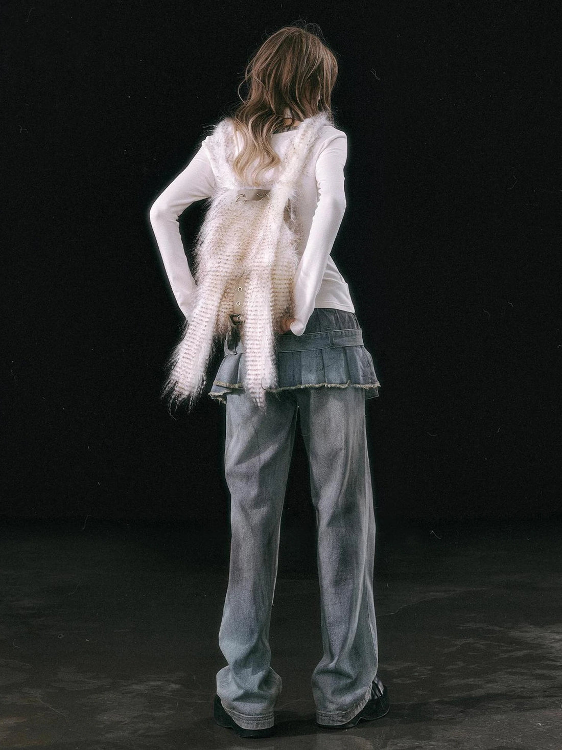 Chinese Clothing Cest Nous Update Distressed Denim Pinafore Culottes