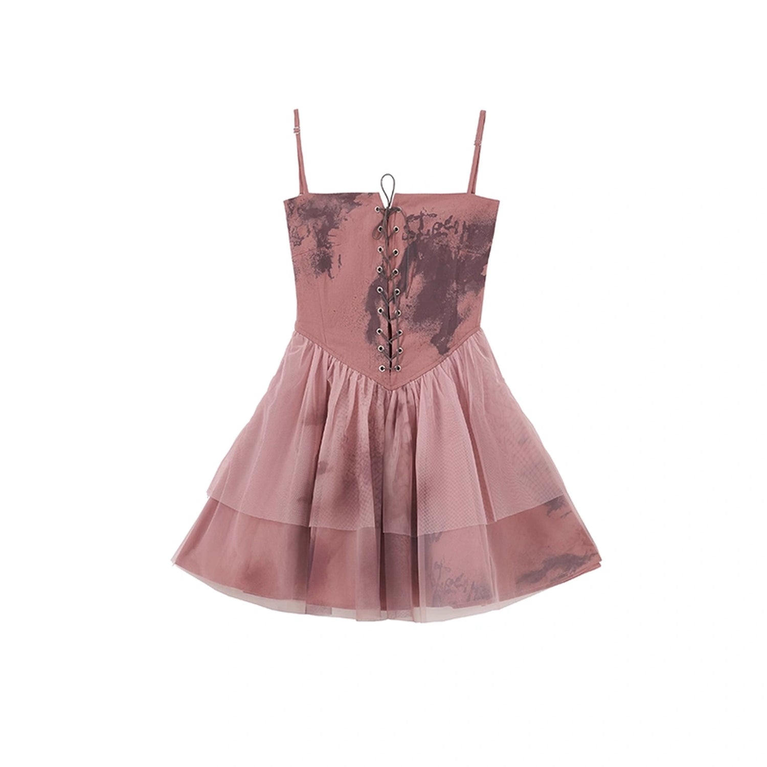 Chinese Clothing Cest Nous Update Dreamy Ballet Graffiti V-neck T-shirt Long Sleeve Dress MISSTT