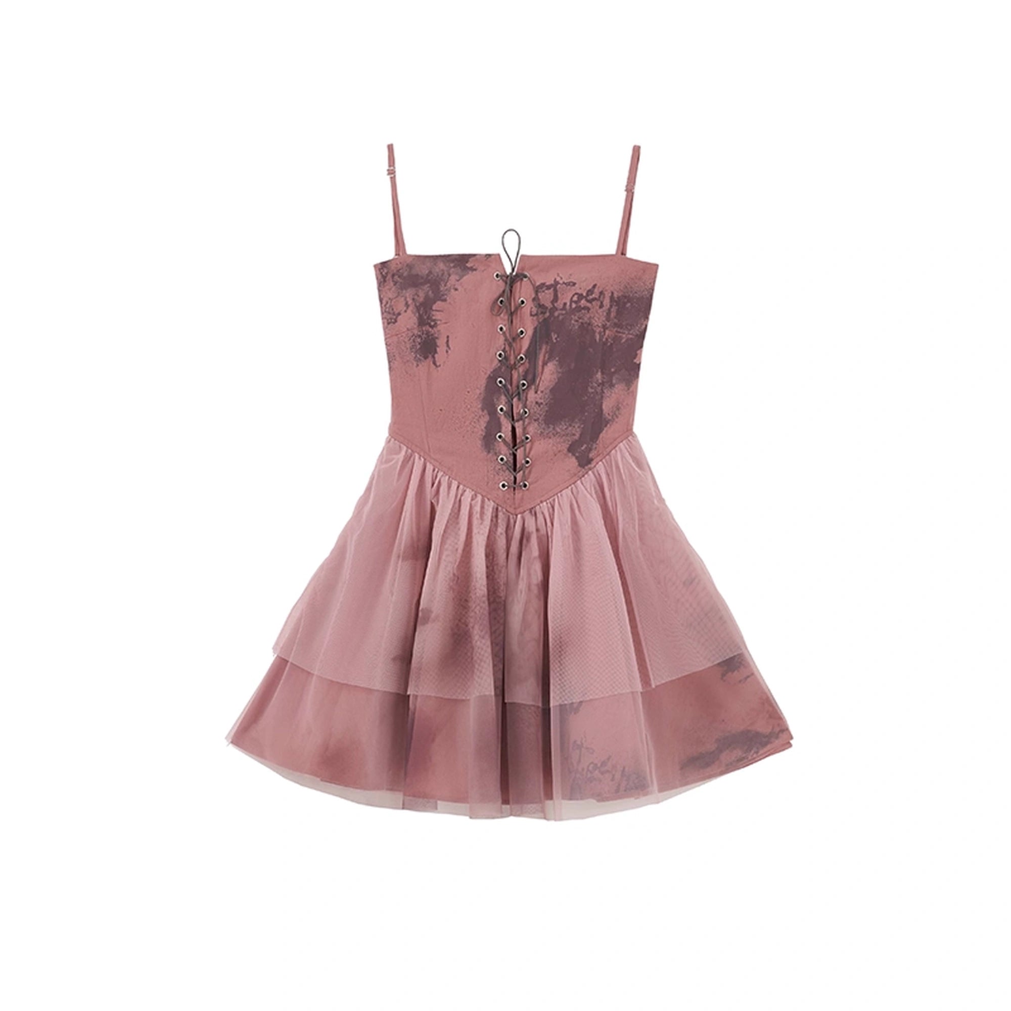 Chinese Clothing Cest Nous Update Dreamy Ballet Graffiti V-neck T-shirt Long Sleeve Dress MISSTT
