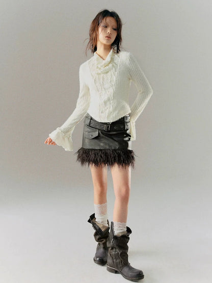 Chinese Clothing Cest Nous Update Embroidered Velour Lace Bell Sleeve Top