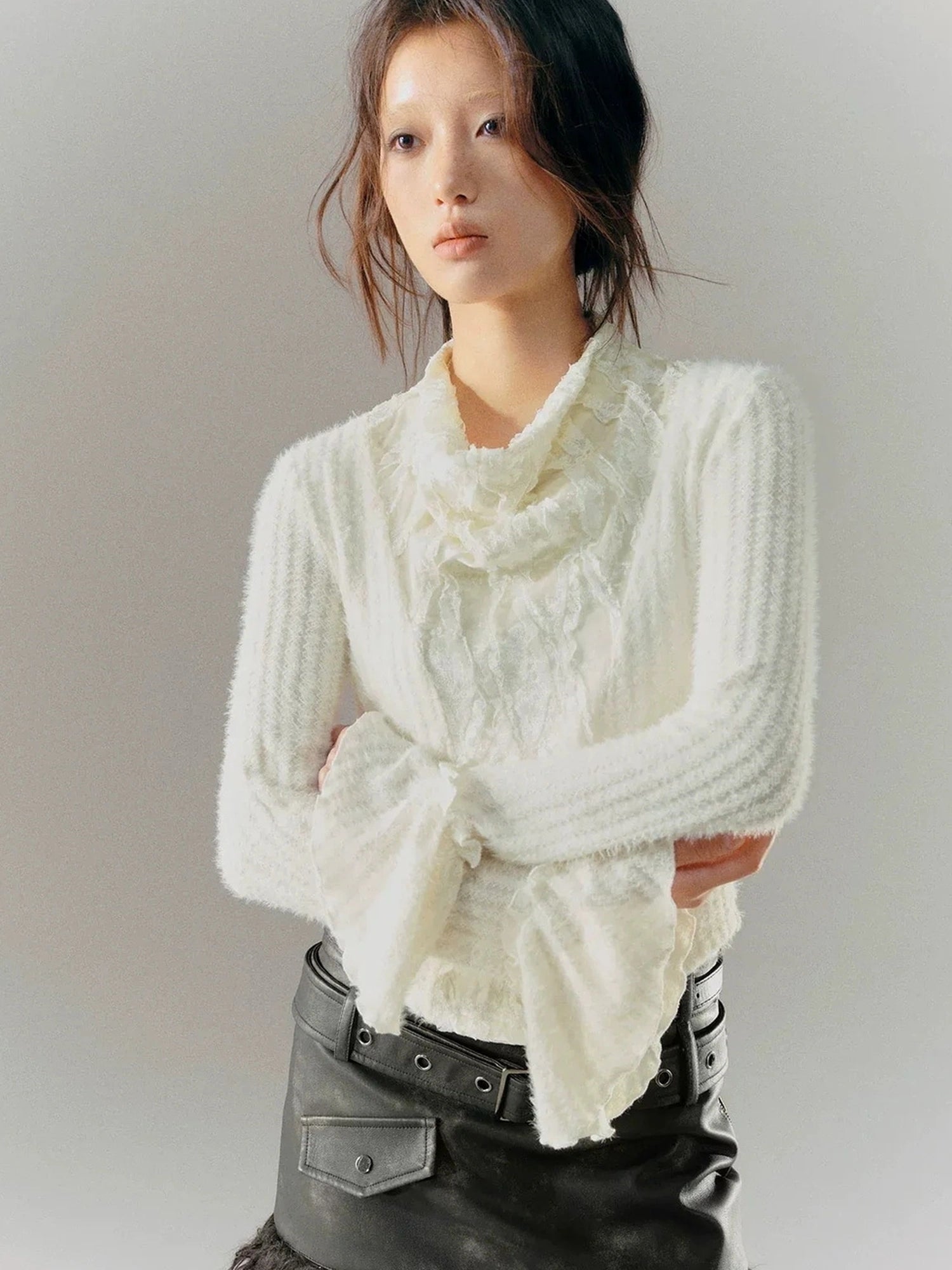 Chinese Clothing Cest Nous Update Embroidered Velour Lace Bell Sleeve Top