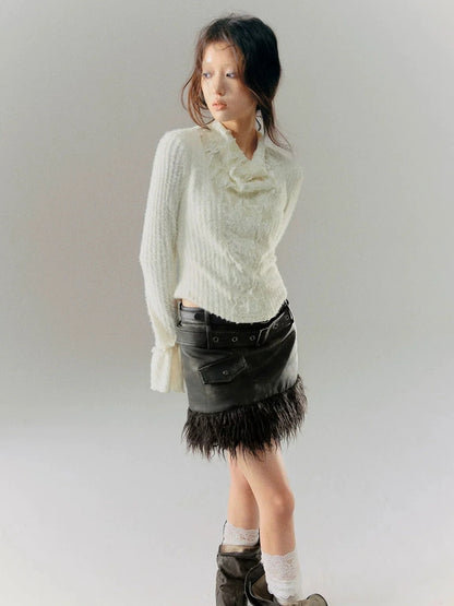 Chinese Clothing Cest Nous Update Embroidered Velour Lace Bell Sleeve Top