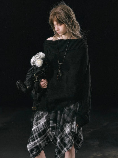 Chinese Clothing Cest Nous Update Escape In Misty Rain Distressed Cable Knit Sweater
