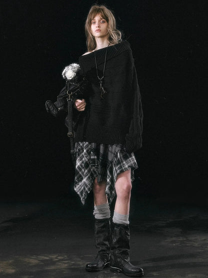 Chinese Clothing Cest Nous Update Escape In Misty Rain Distressed Cable Knit Sweater