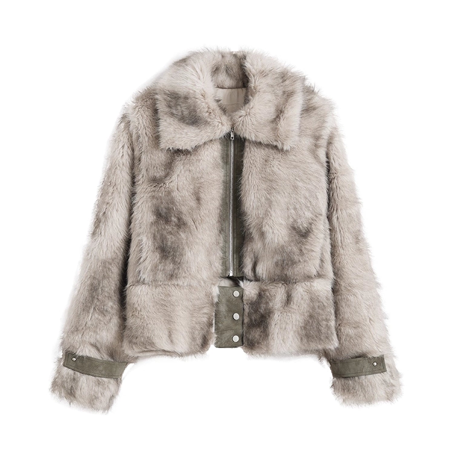 Chinese Clothing Cest Nous Update Fleece In Haze Dyed Fur Trim Coat MISSTT