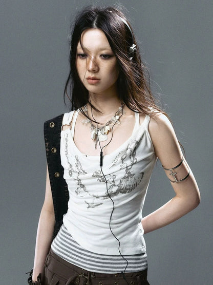 Chinese Clothing Cest Nous Update Layered Shell Crystal Pendant Necklace