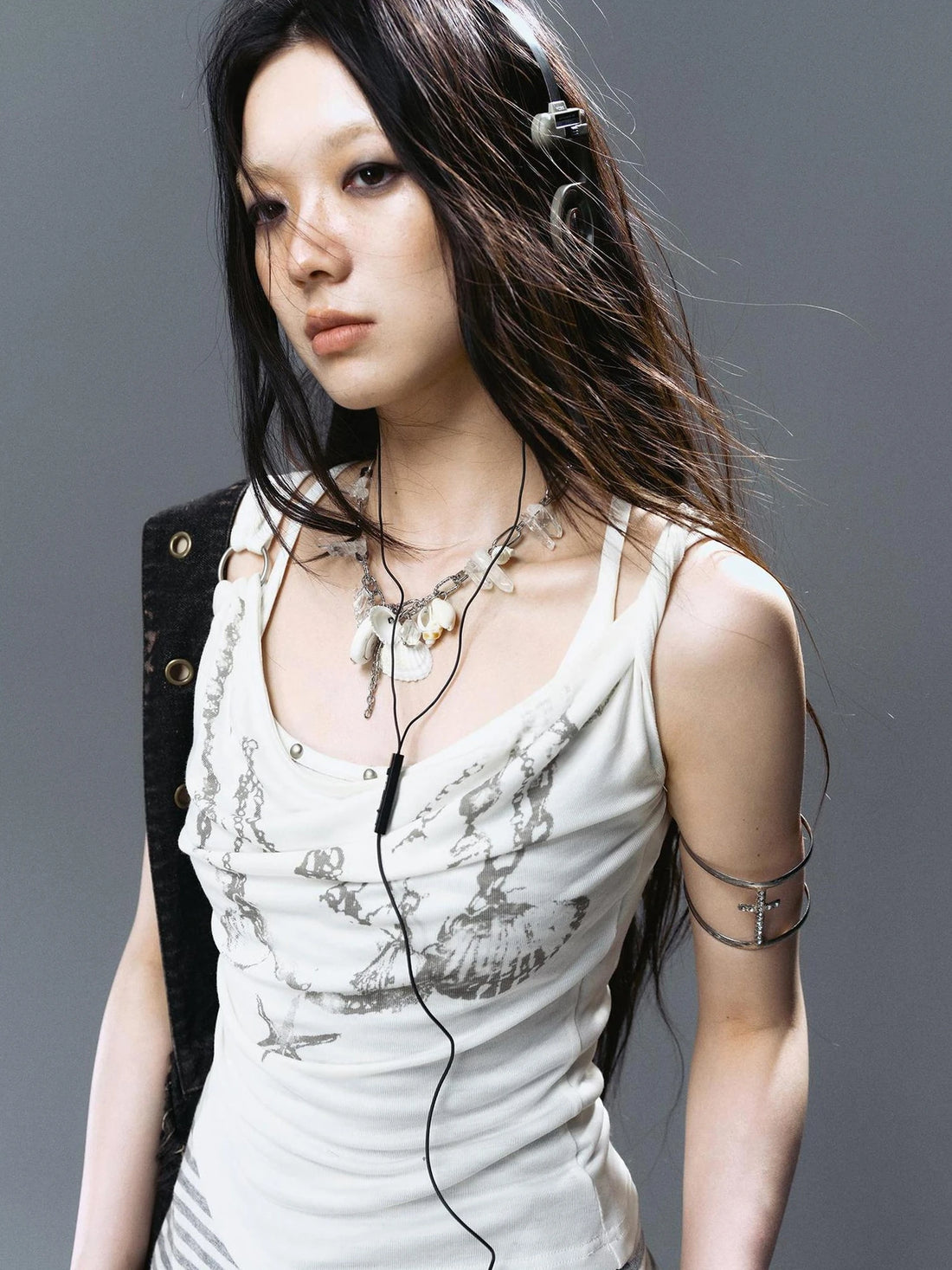 Chinese Clothing Cest Nous Update Layered Shell Crystal Pendant Necklace