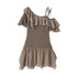 Chinese Clothing Cest Nous Update Off Shoulder Knitted Chiffon Wave Dress MISSTT