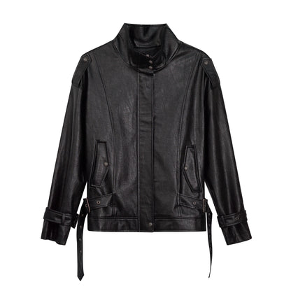 Chinese Clothing Cest Nous Update Oversize Textured Leather Jacket With Adjustable Hem MISSTT