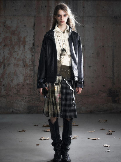 Chinese Clothing Cest Nous Update Oversize Textured Leather Jacket With Adjustable Hem