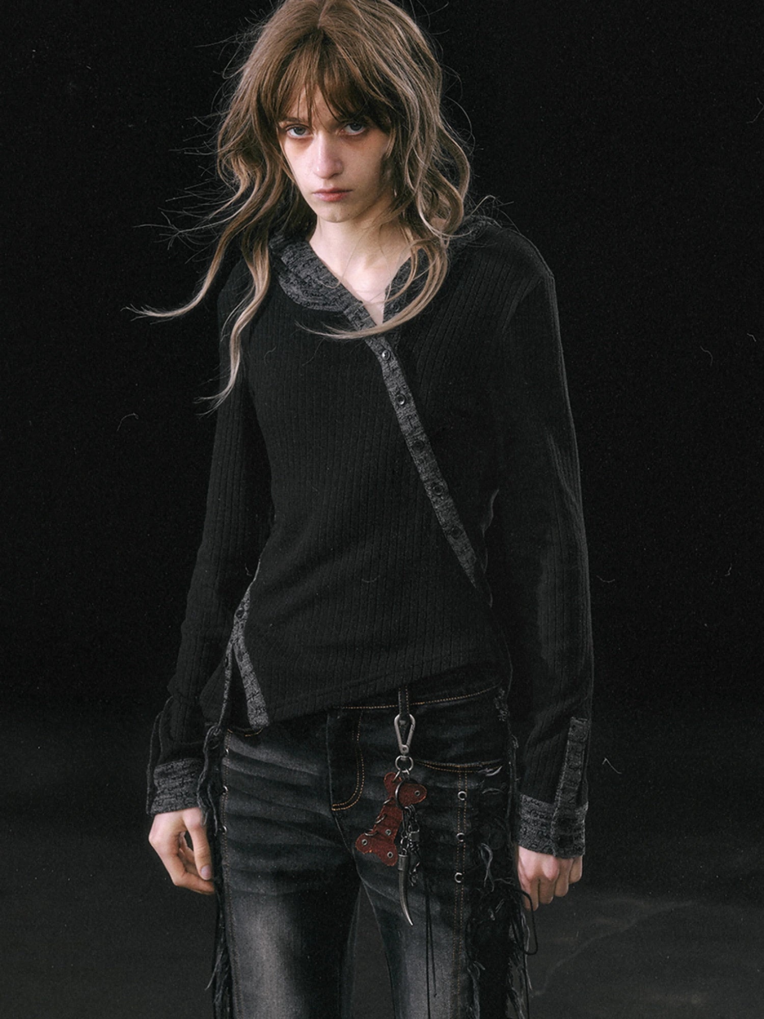 Chinese Clothing Cest Nous Update Punk Bone Leather Keychain