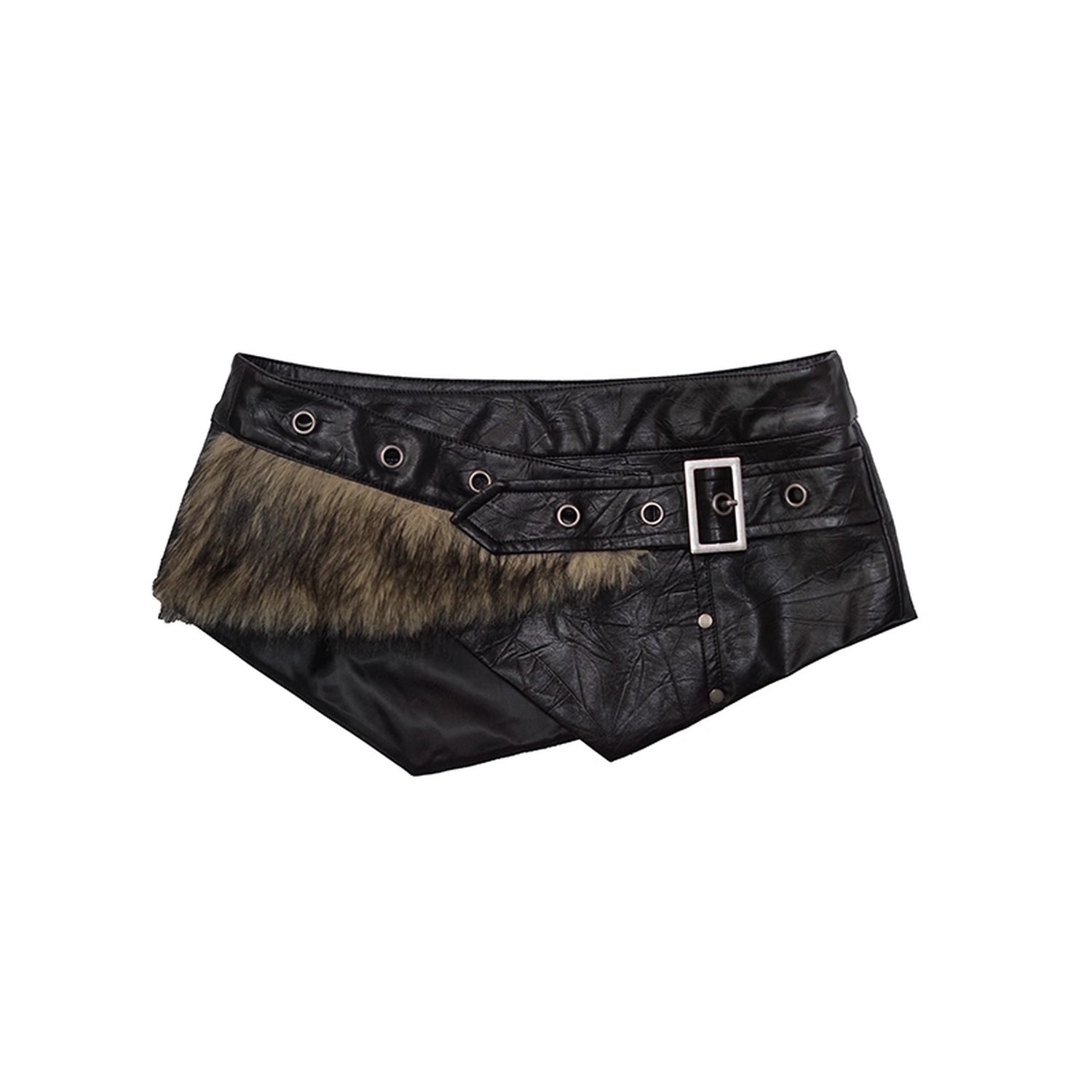 Chinese Clothing Cest Nous Update Punk Grunge Frayed Checkerboard Midi Skirt With Detachable Belt MISSTT