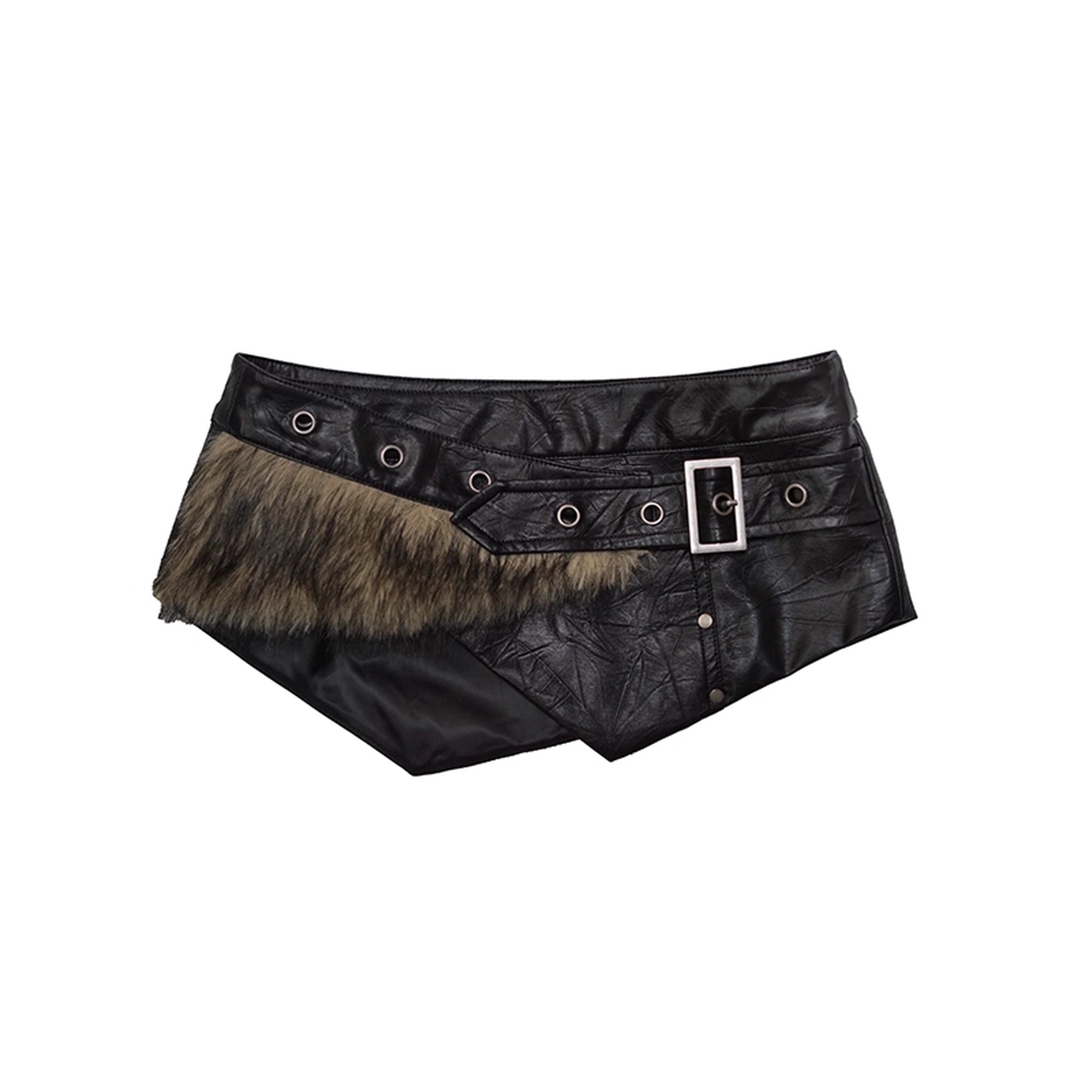 Chinese Clothing Cest Nous Update Punk Grunge Frayed Checkerboard Midi Skirt With Detachable Belt MISSTT