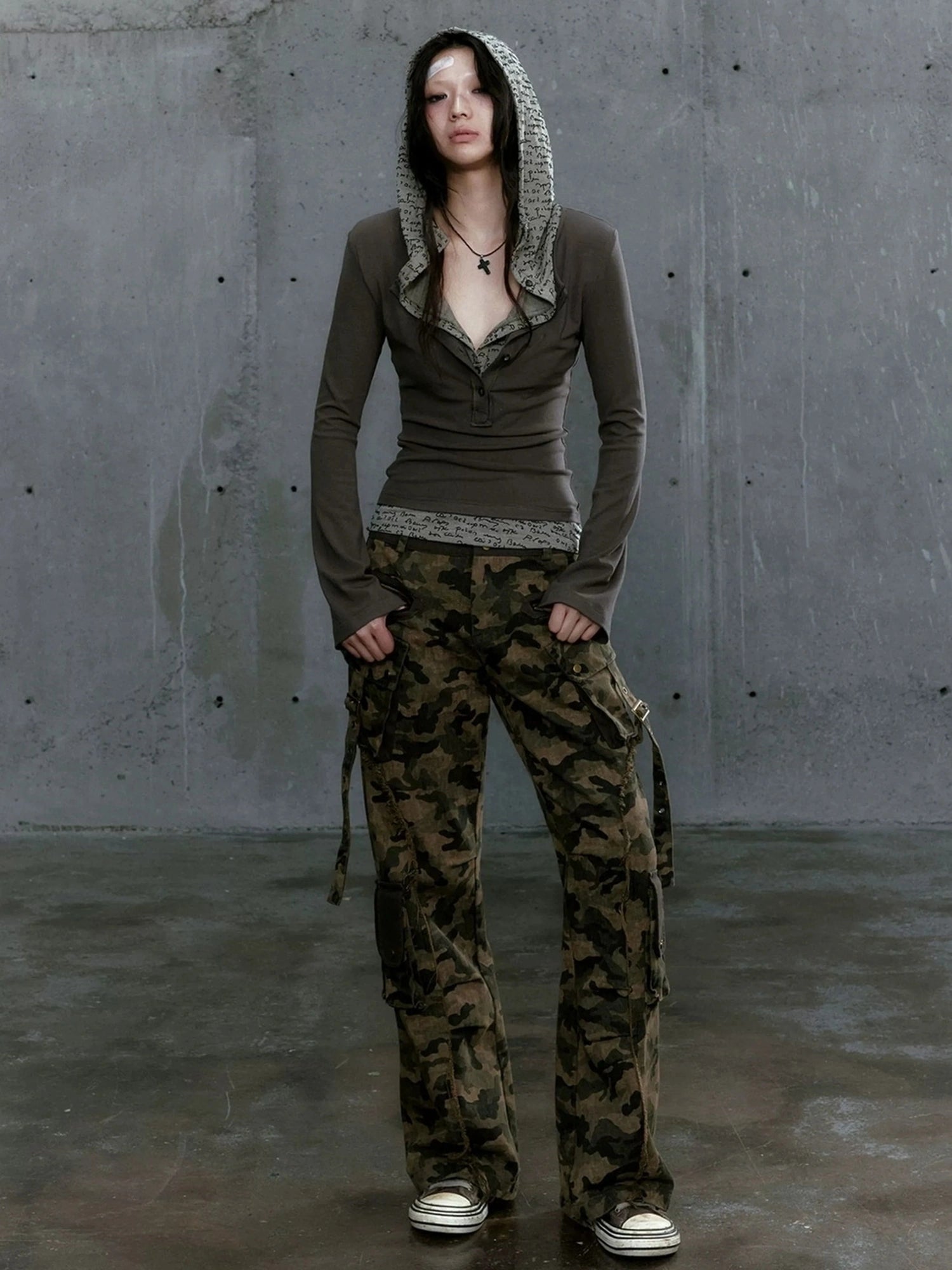 Chinese Clothing Cest Nous Update Punk Patchwork Layered Hoodie