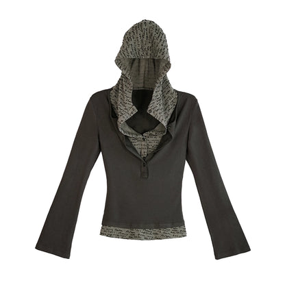 Chinese Clothing Cest Nous Update Punk Patchwork Layered Hoodie MISSTT