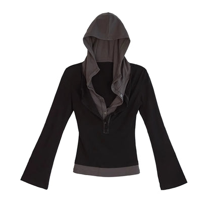Chinese Clothing Cest Nous Update Punk Patchwork Layered Hoodie MISSTT