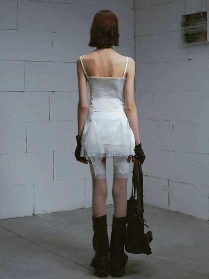 Chinese Clothing Cest Nous Update Punk Romantic Chain Print Slip Dress