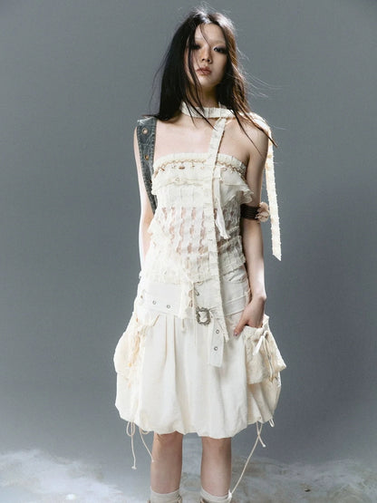 Chinese Clothing Cest Nous Update Punk Romantic Drawstring Sprout Skirt