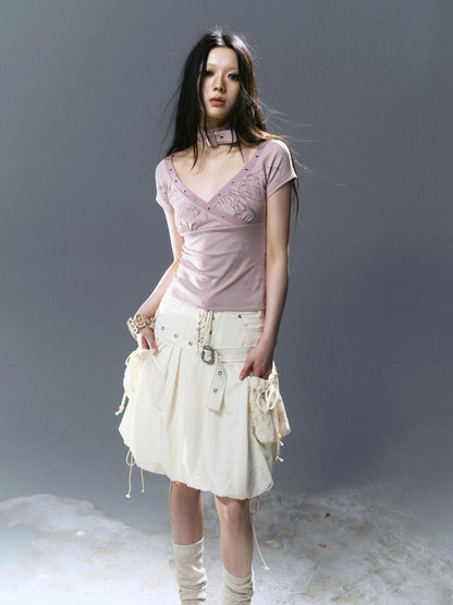 Chinese Clothing Cest Nous Update Sea Fallen Butterfly Slim Tee
