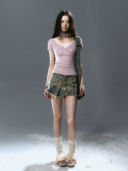 Chinese Clothing Cest Nous Update Sea Fallen Butterfly Slim Tee