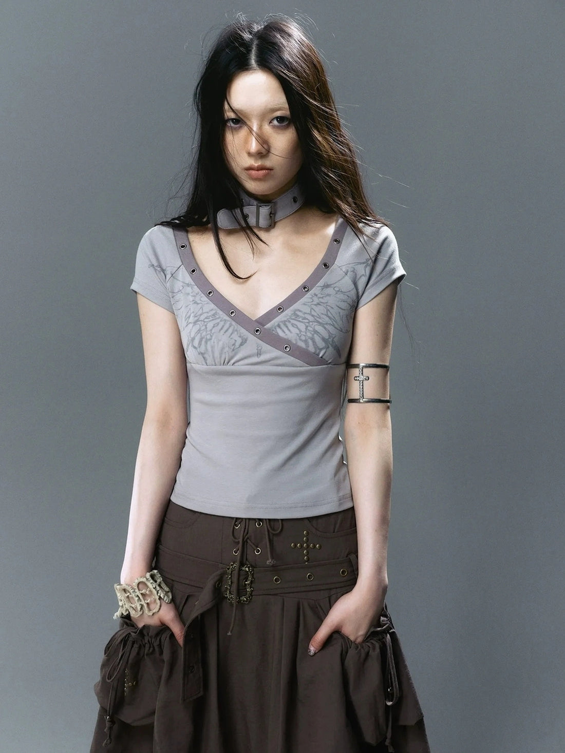 Chinese Clothing Cest Nous Update Sea Fallen Butterfly Slim Tee