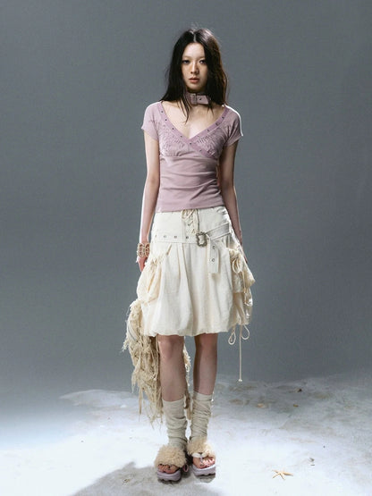 Chinese Clothing Cest Nous Update Sea Fallen Butterfly Slim Tee