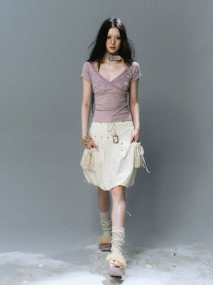 Chinese Clothing Cest Nous Update Sea Fallen Butterfly Slim Tee