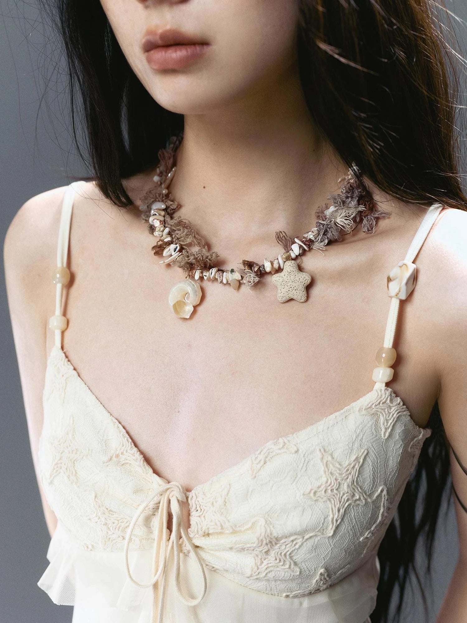 Chinese Clothing Cest Nous Star Conch Pearl Fringe Necklace