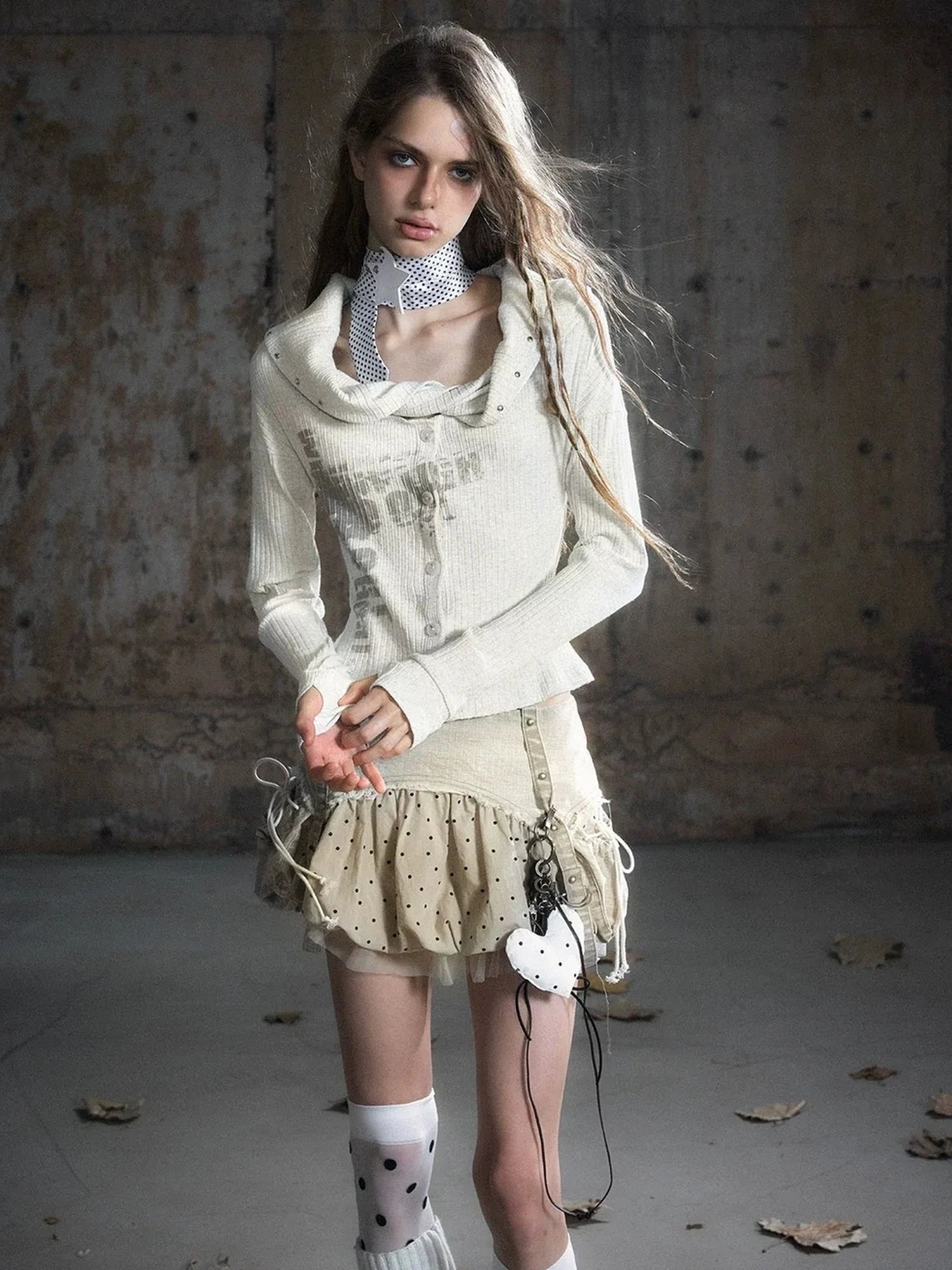 Chinese Clothing Cest Nous Update Twist Knot Off Shoulder Rib Knit Top