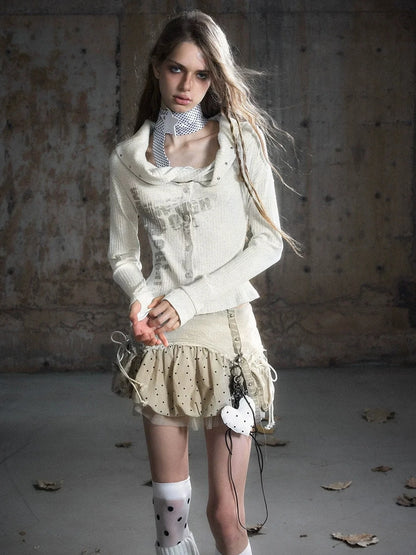 Chinese Clothing Cest Nous Update Twist Knot Off Shoulder Rib Knit Top