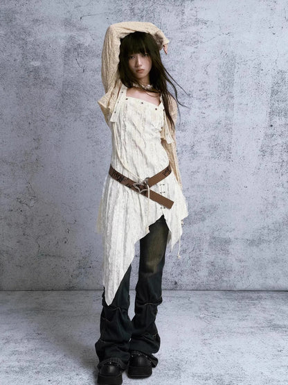 Chinese Clothing Cest Nous Update Vintage Butterfly Buckle Brown Leather Belt