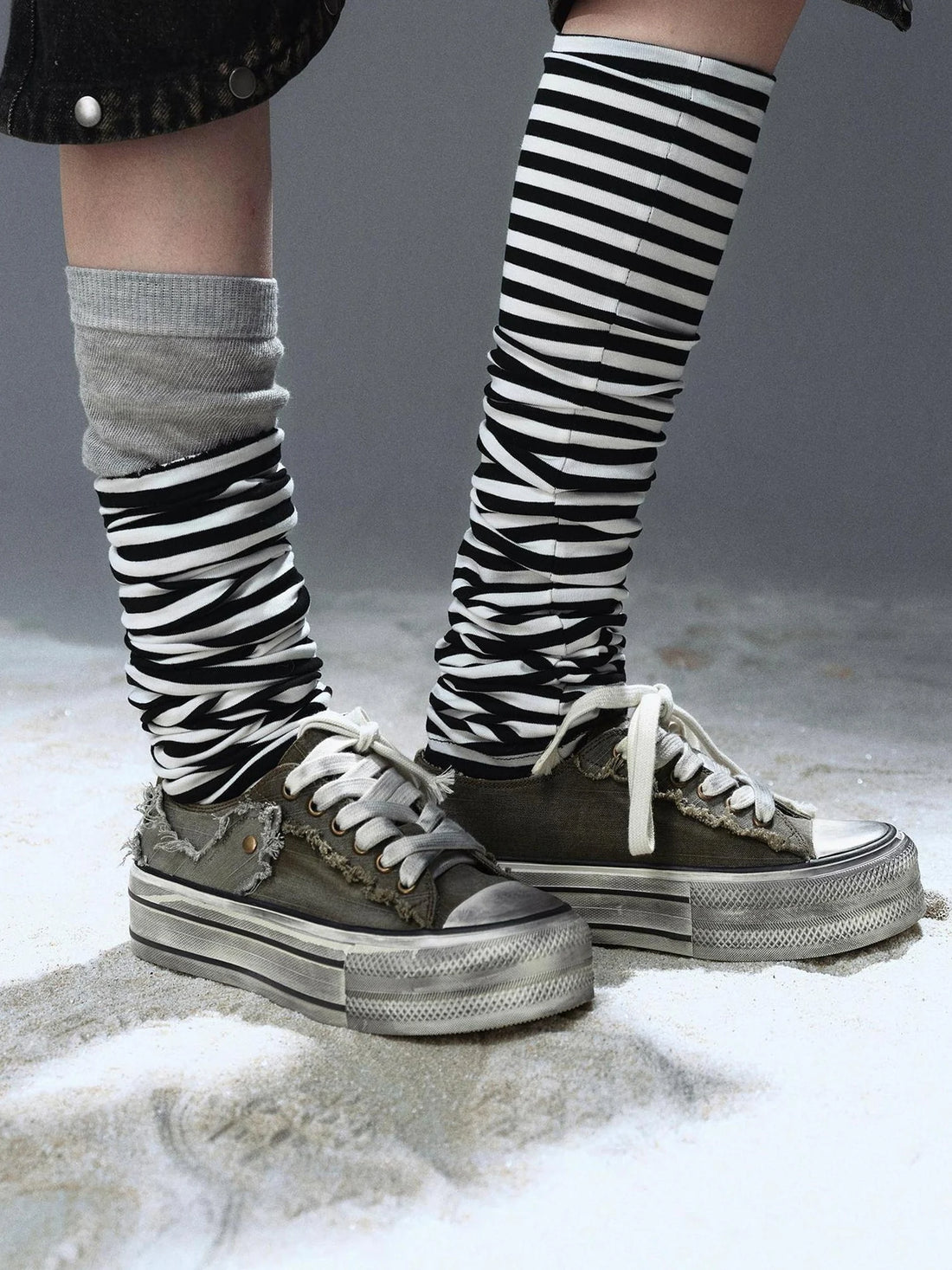 Chinese Clothing Cest Nous Update Vintage Cross Patch Distressed Canvas Sneakers