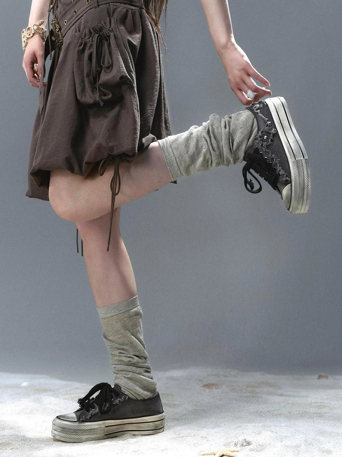 Chinese Clothing Cest Nous Update Vintage Cross Patch Distressed Canvas Sneakers