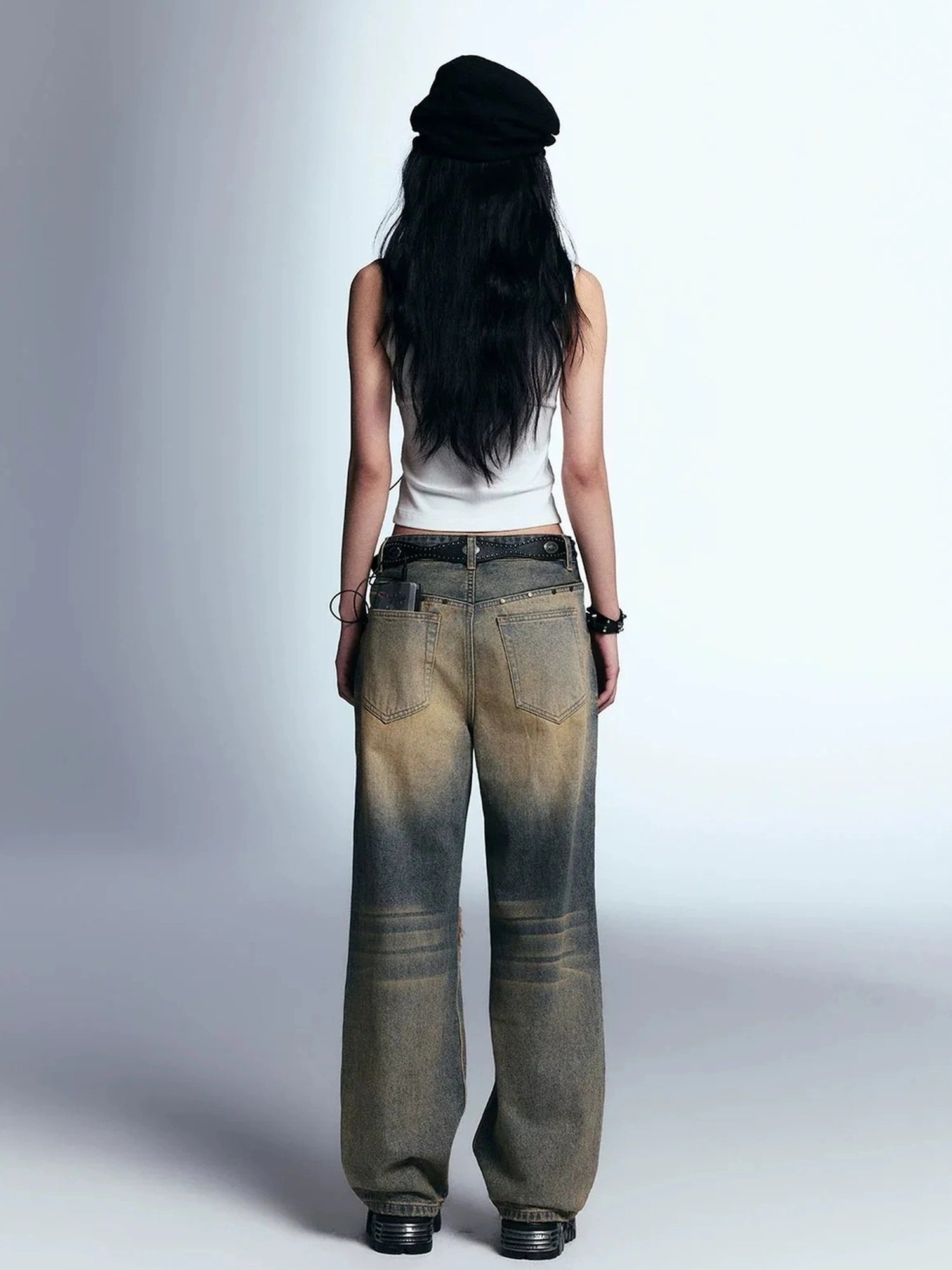 Chinese Clothing Cest Nous Update Vintage Distressed Loose Straight Leg Jeans