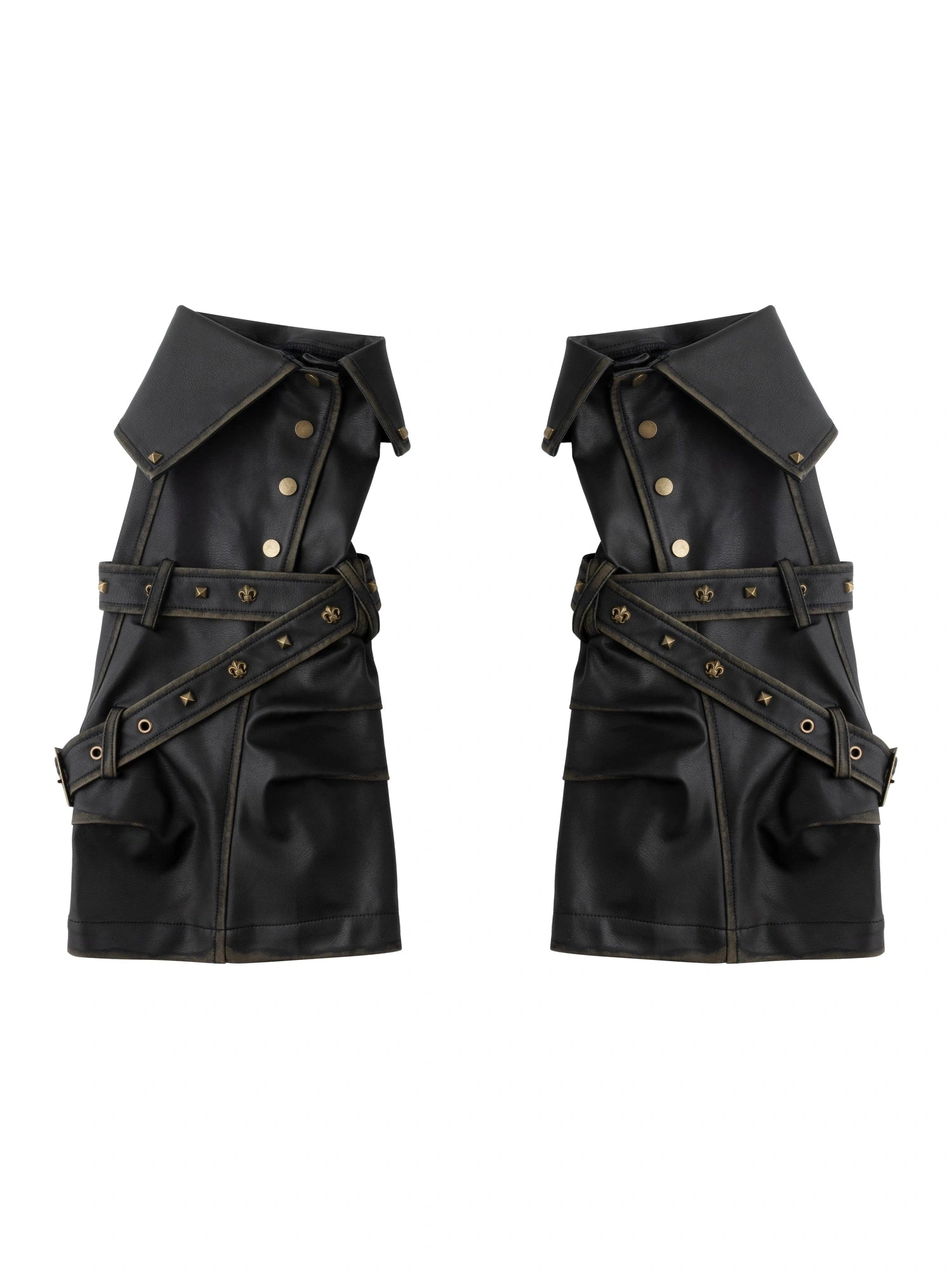 Vintage Buckle Leather Leggings Warm