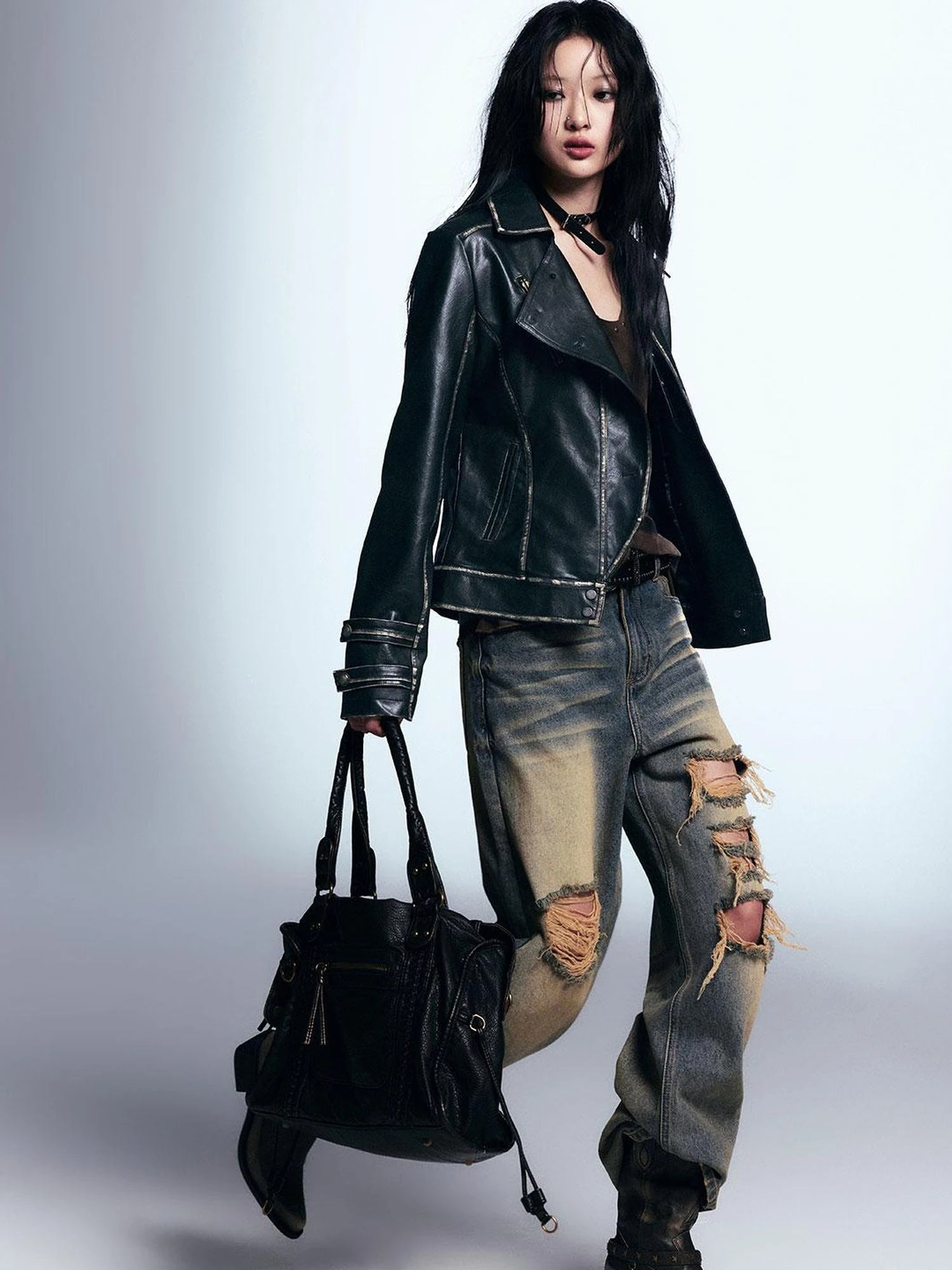 Vintage Distressed Relaxed Denim Jeans