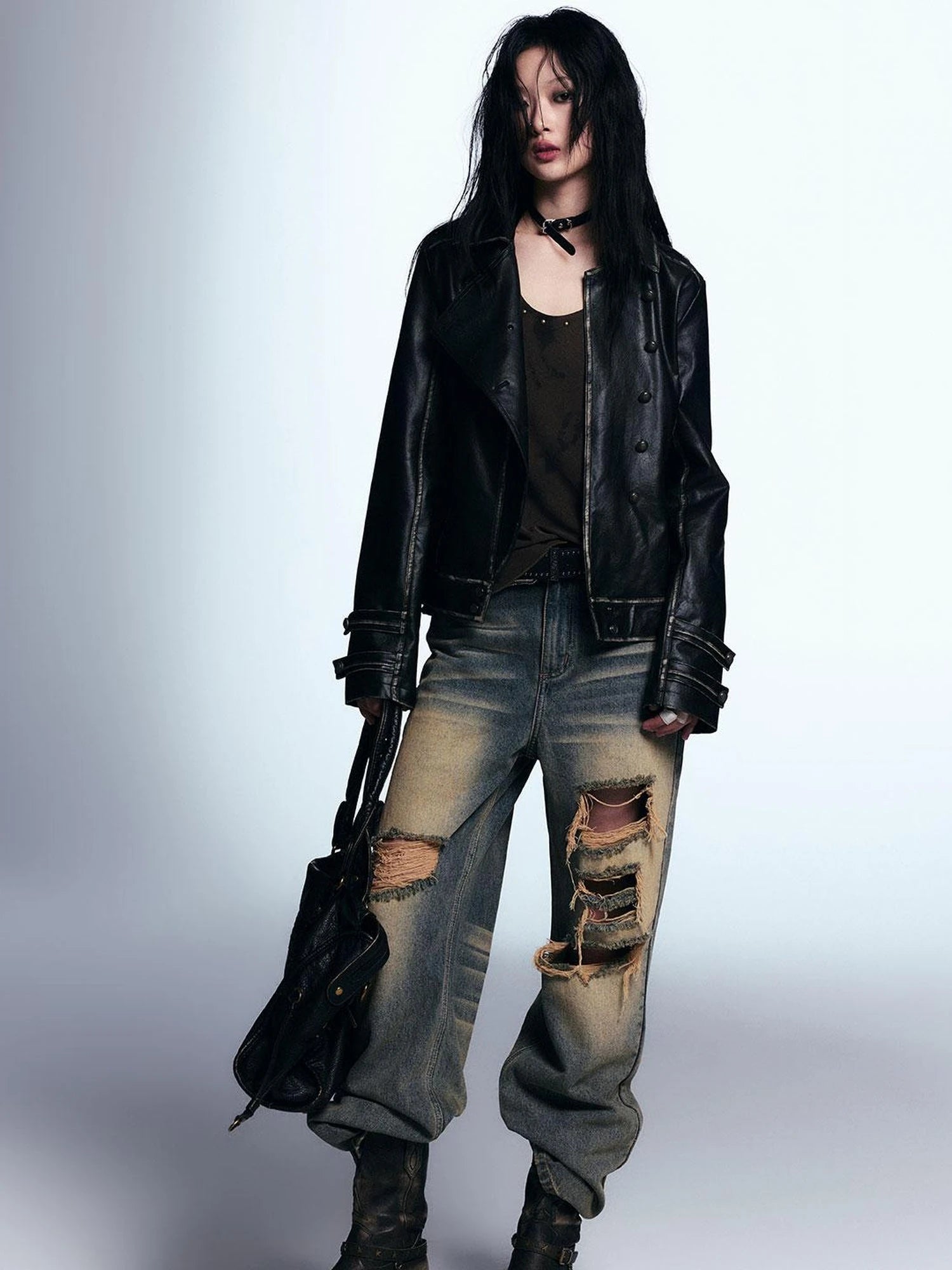 Vintage Distressed Relaxed Denim Jeans