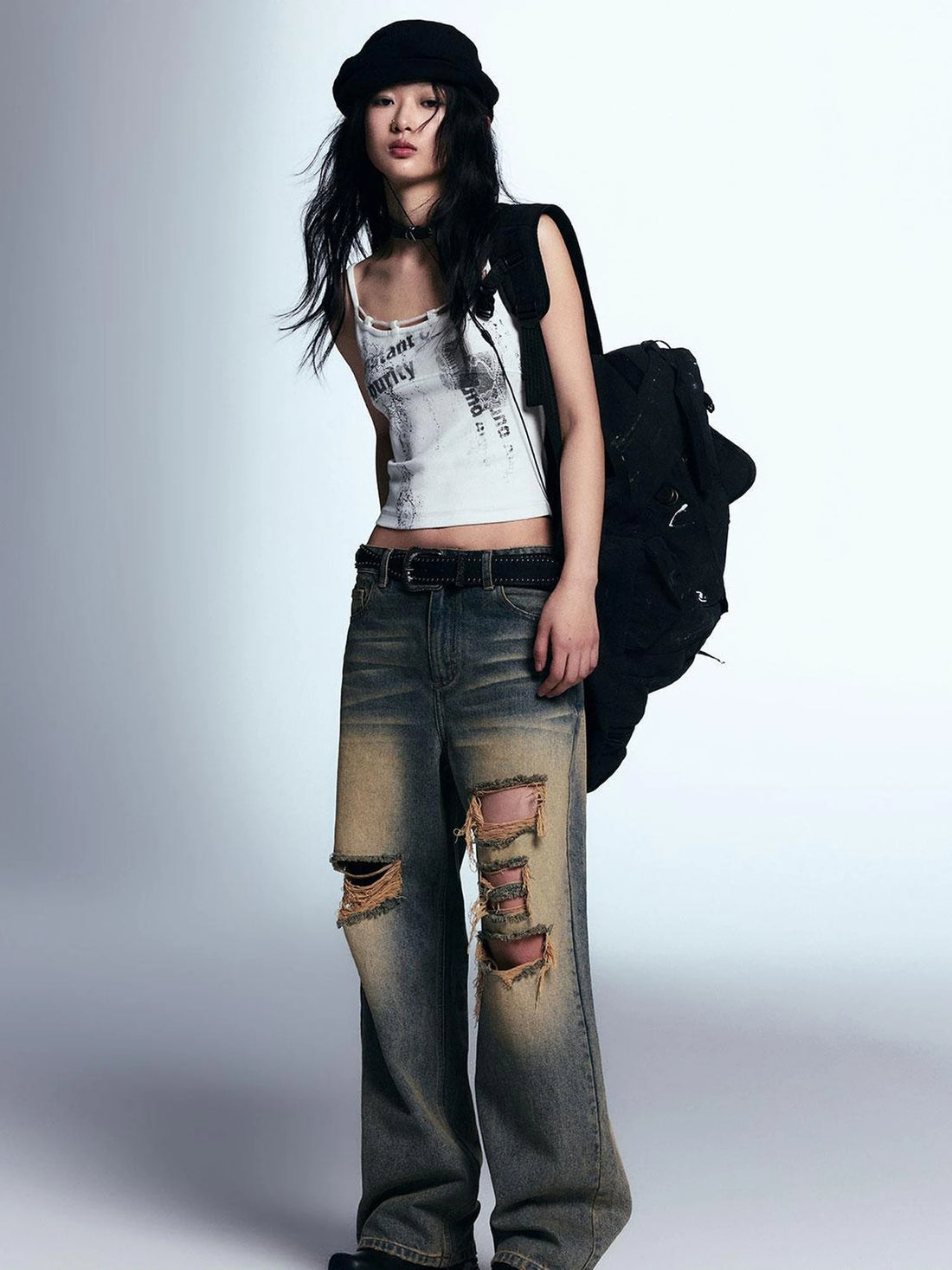 Vintage Distressed Relaxed Denim Jeans