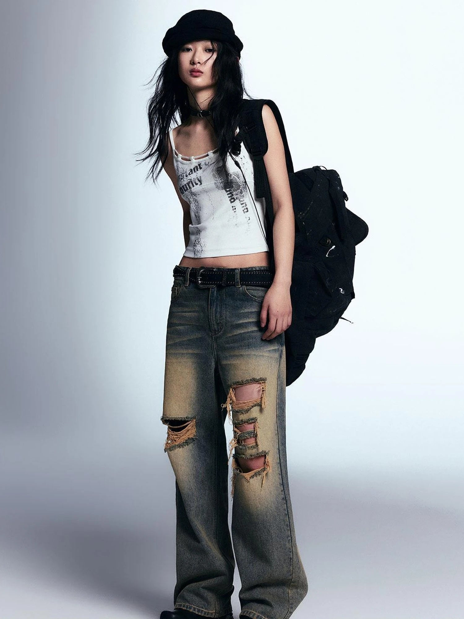 Vintage Distressed Relaxed Denim Jeans