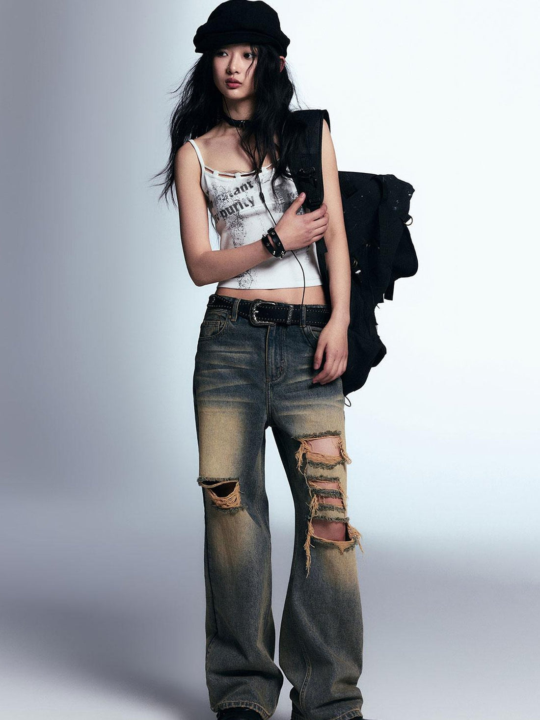 Cest Nous Vintage Distressed Relaxed Denim Jeans