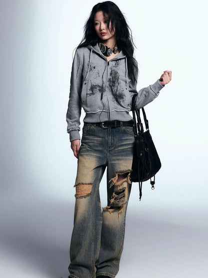 Vintage Distressed Relaxed Denim Jeans