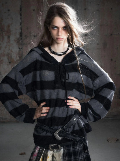 Vintage Rope Woven Distressed Belt With Ornate Buckle