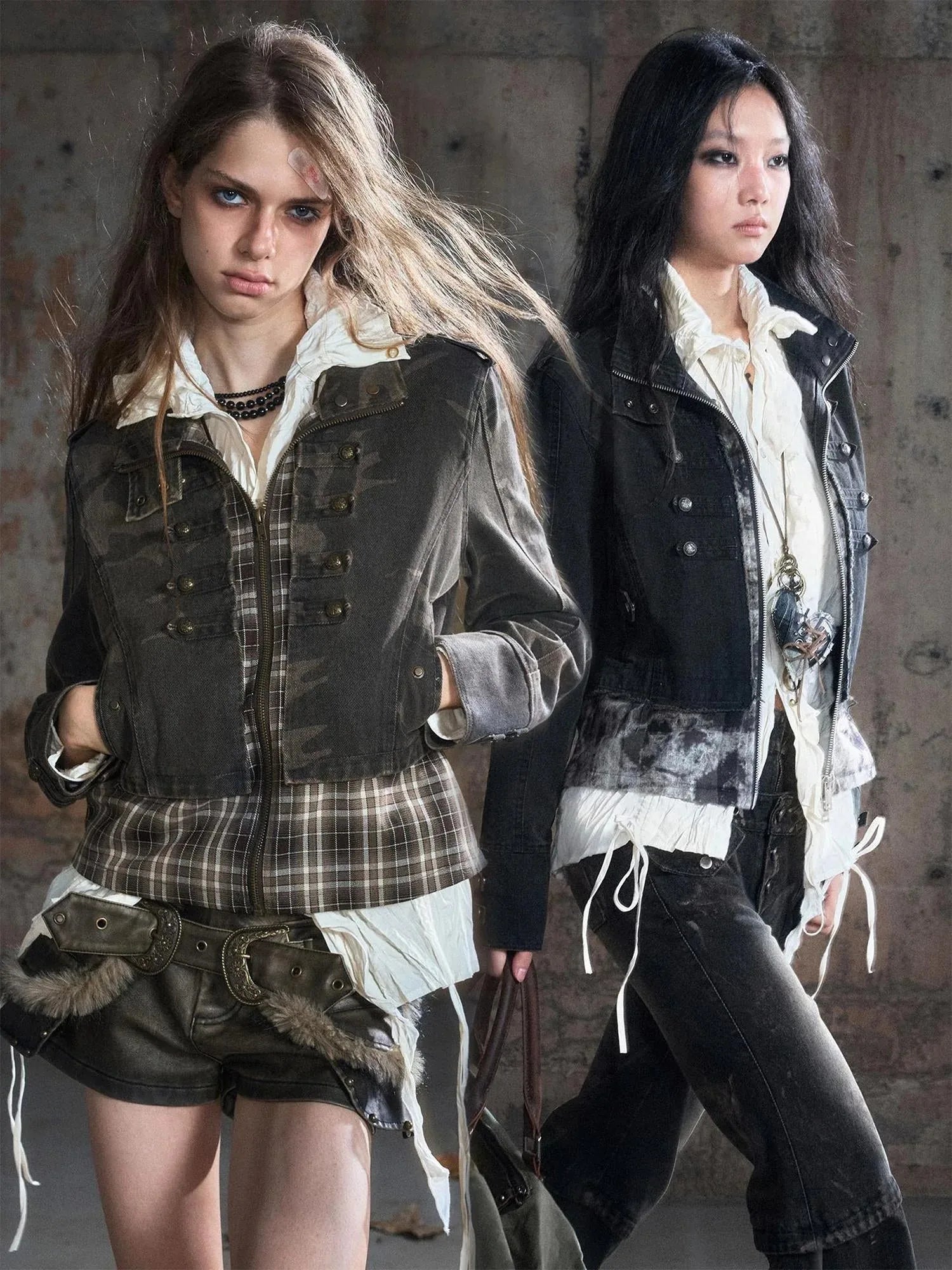 Vintage Washed Camo Cropped Jacket