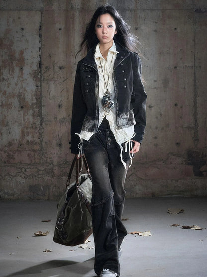 Vintage Washed Camo Cropped Jacket