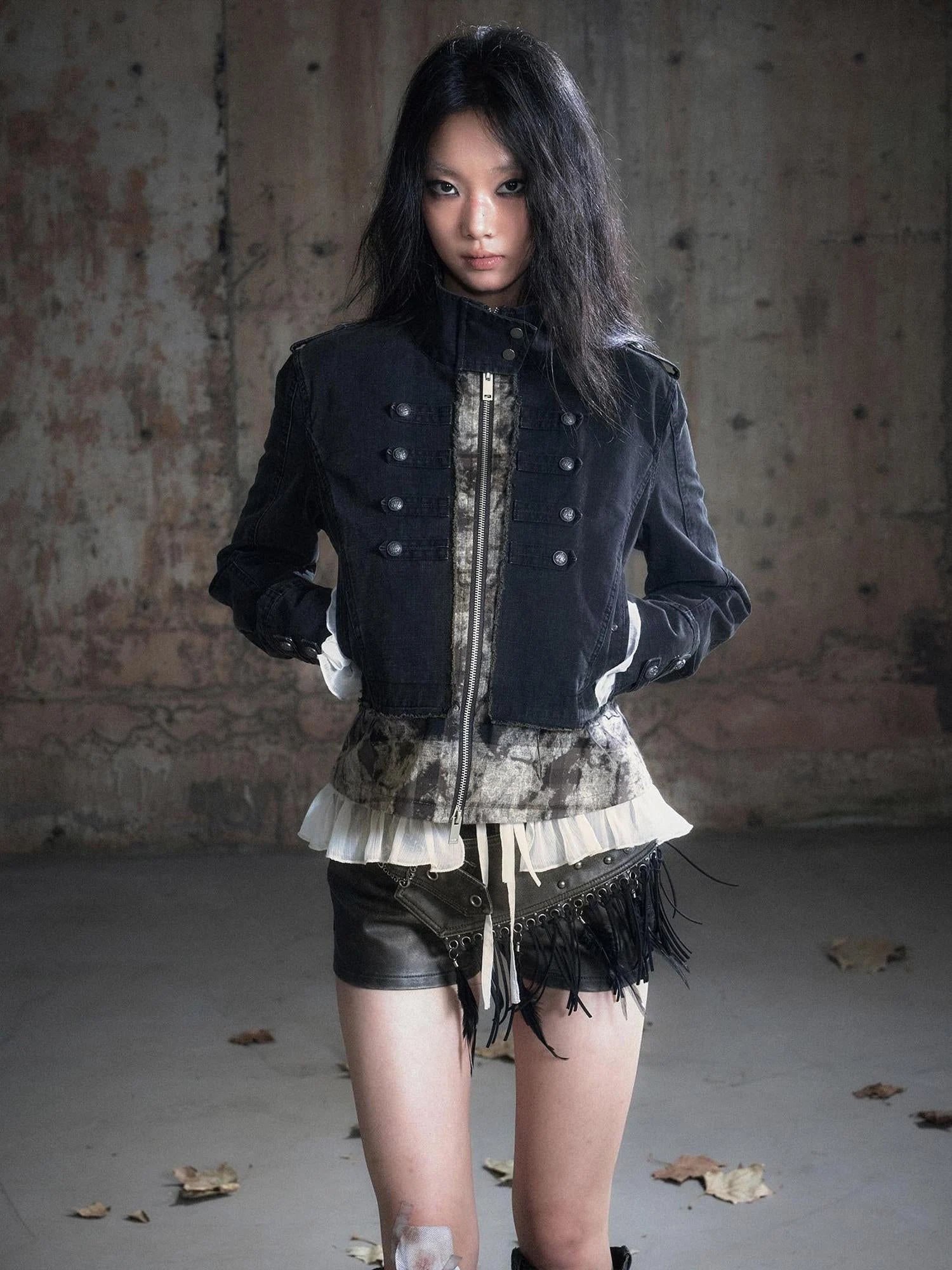 Vintage Washed Camo Cropped Jacket