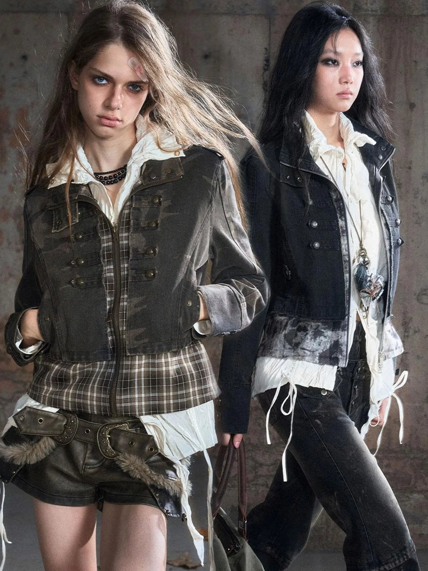 Vintage Washed Camo Cropped Jacket