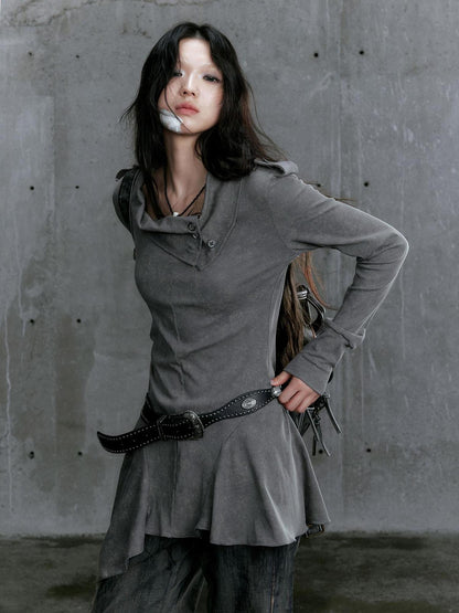 Update Cest Nous Wandering Poetess Stacked Neck Slim Long Sleeve Tee